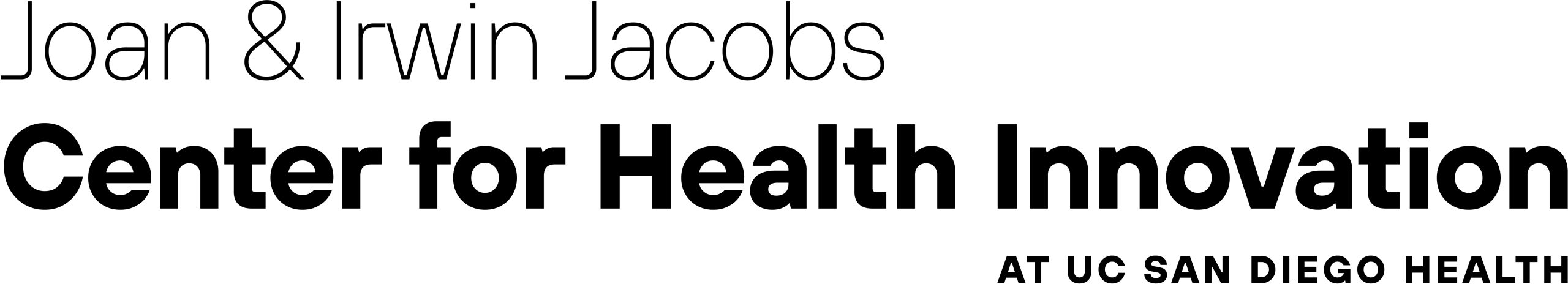 Logo for the Joan and Irwin Jacobs Center for Health Innovation at UC San Diego Health